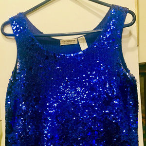 Liz Claiborne Collection Blue Sequin Top